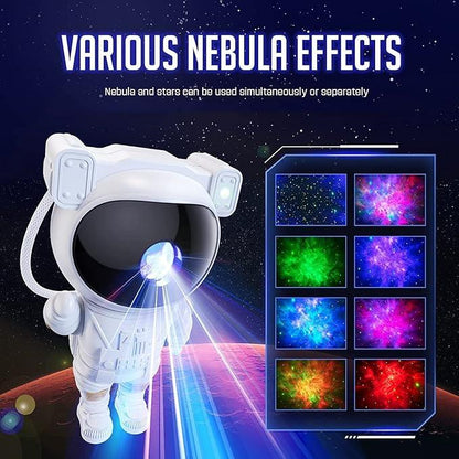 Astronaut Galaxy Projector with Remote Control - 360° Adjustable Timer Kids Astronaut Nebula Night Light, for Gifts, Baby Adults Bedroom, Gaming Room, Home and Party (Corded Electric).