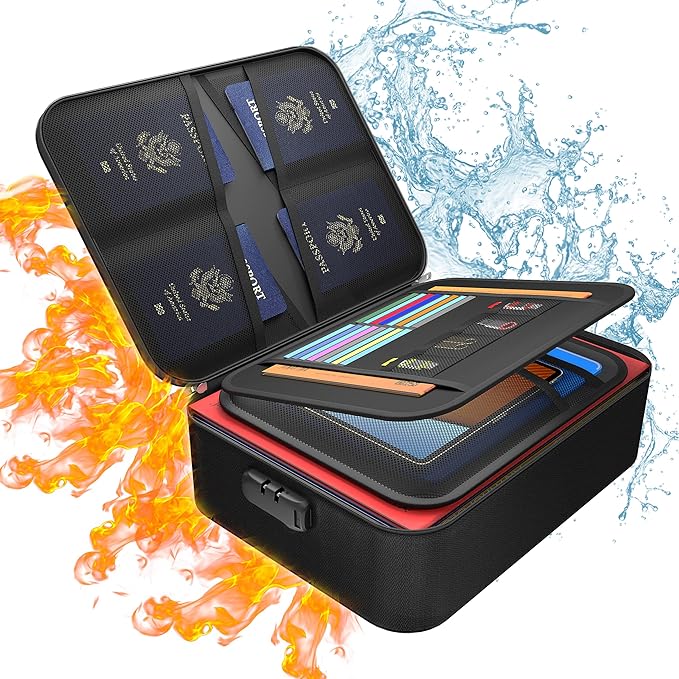 Secure 3-Layer Document Storage Bag with Password Lock | A4 Size Organizer for Passport, Files &amp; Valuables - instor360.com