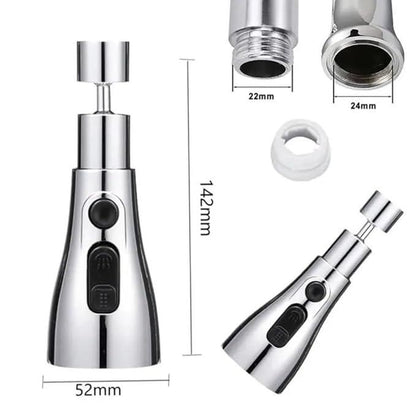 Best Quality Kitchen Faucet 3-Function Pull Down Sink Sprayer Attachment for Faucet Pull Out Spray Head Big Angle Rotatable Anti -Splash Faucet for Kitchen Rotating Sink Faucet Aerator - instor360.com