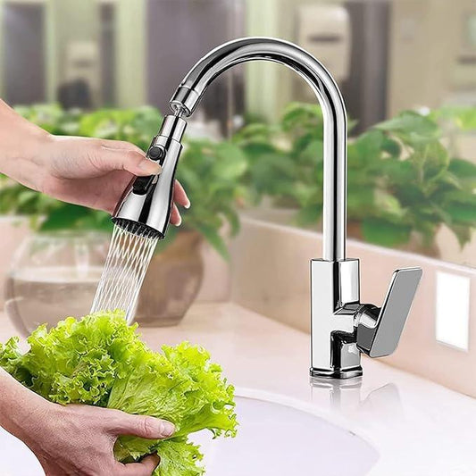 Best Quality Kitchen Faucet 3-Function Pull Down Sink Sprayer Attachment for Faucet Pull Out Spray Head Big Angle Rotatable Anti -Splash Faucet for Kitchen Rotating Sink Faucet Aerator - instor360.com