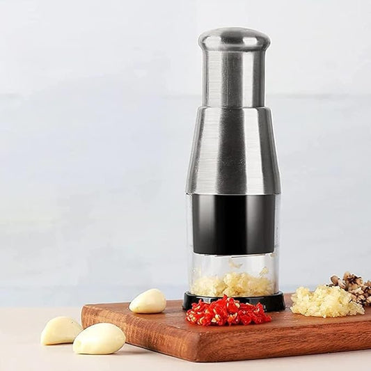 Pressed Garlic Chopper, Manual Slap Safety Food Chopper with Container, Easy to Clean Manual Vegetable Chopper, Onion Chopper Mincer for Garlic, Onion, Ginger, Pepper, Celery - instor360.com