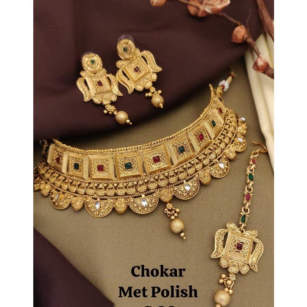 Antique Choker (Necklace) Matte Polish Set adds charm (6 Unique Design) - instor360.com