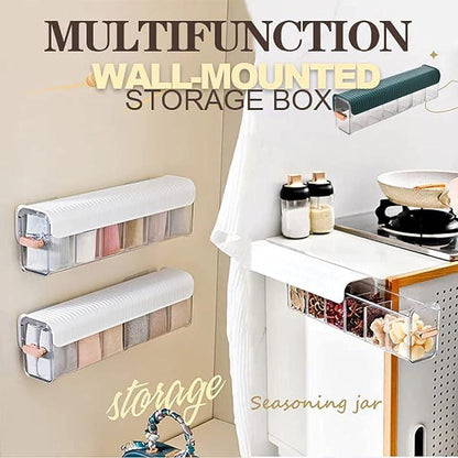 Wall Mount 6 Cell Drawer Storage Boxes and Acrylic Organizers for Lingerie, Socks, Ties, Data Cable, Spices Organization (Green) - instor360.com