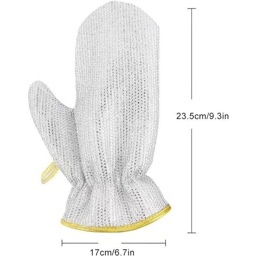 Reusable Wire Dishwashing Gloves Kitchen Cleaning Glove | Household Cleaning Tools Heat Insulation | Anti-Hot Waterproof Durable Skin-Friendly Washing Wiping Gloves 1 Pair - instor360.com