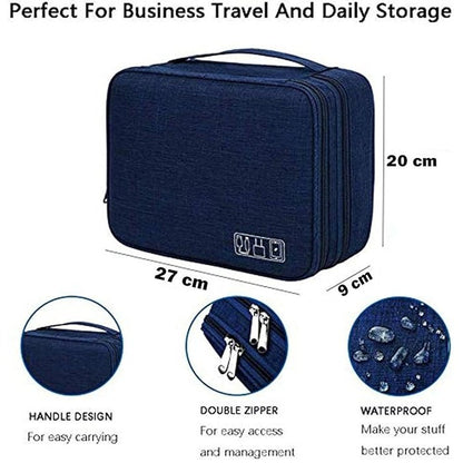 Flight Of Fashion Double Layer Electronic Gadget Organizer Case , Cable Organizer Bag for Accessories - instor360.com