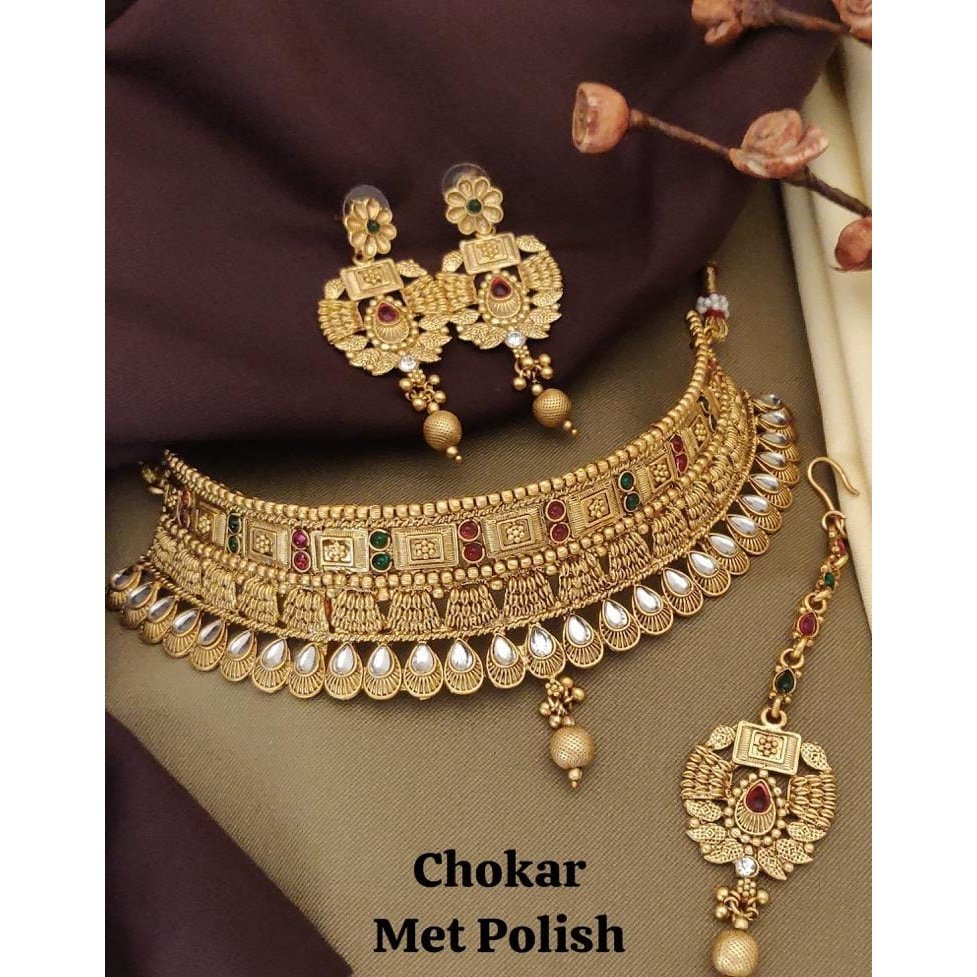 Antique Choker (Necklace) Matte Polish Set adds charm (6 Unique Design) - instor360.com
