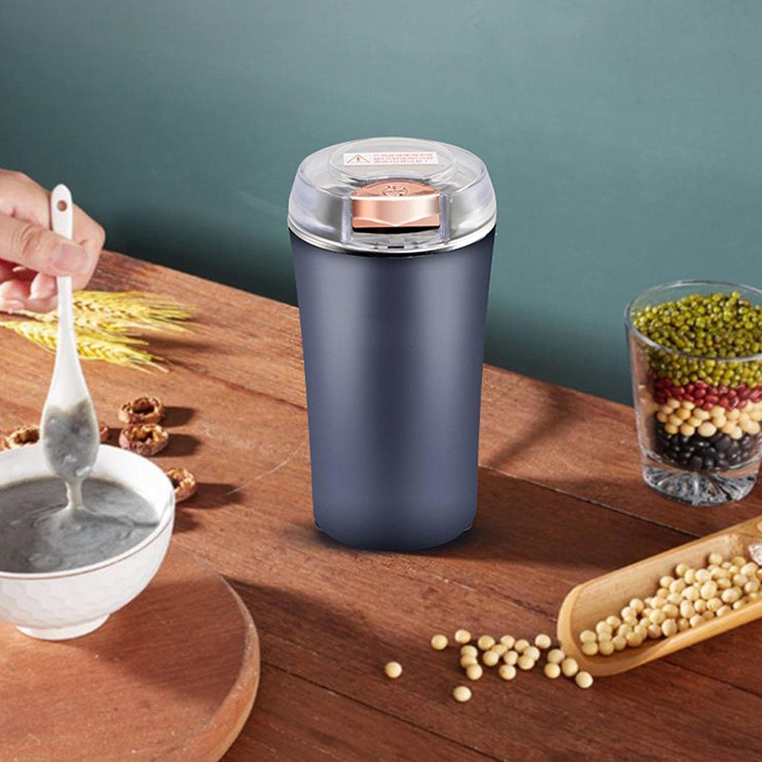 Protable Electric Coffee Grinder for Grinding Dry Herbs, Coffee, Stainless Steel Herbs Spices Nuts Grain Coffee Grinder for Home.