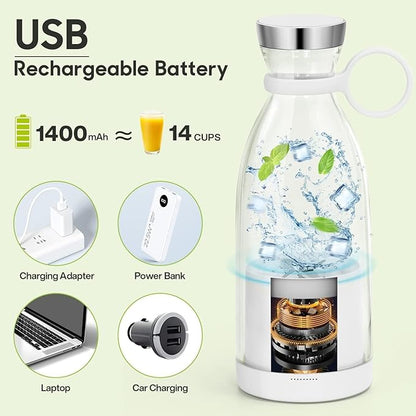 USB Mini Bottle Juicer - Electric Smoothie Bottle Juicer 420ml.