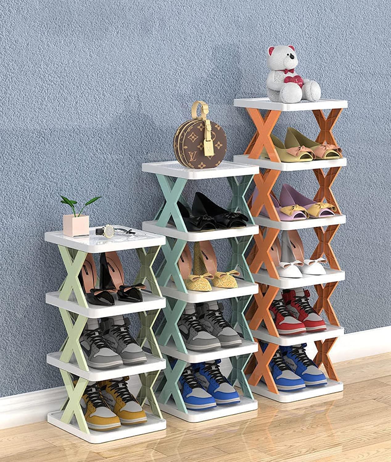 Layer Shoes Rack for Home Plastic, Adjustable Shoe Stand Organizer Stackable Storage Bedroom Entryway Slots Shelf Footwear Rack, Multi-Purpose Durable Plastic - instor360.com