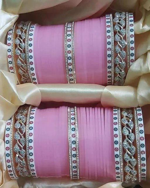 Beautiful Pink Chura Bangles Set.